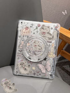 Transparent Acrylic iPad pro 11 Inch Protective Case Butterfly Doodle Apple Air7 Mini5/4 Rotatable Stand Anti-Fall Tablet Cover
