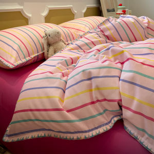 Kiss Dear | Thick Flannel 100% Cotton Border Dope Student Bed Set