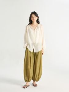 Ultra-Thin Air Fabric Sunscreen Shirts/ Lantern Pants Lightweight Cool Lyocell Copper Ammonia Sunscreen Womens Shirt