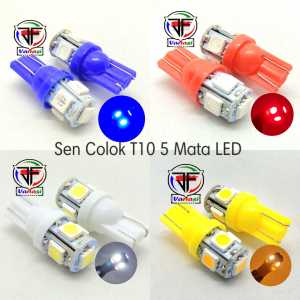 [ 2 Pcs ] Lampu Sen Colok Jagung T10 Senja 5 Mata 5 titik LED Mobil dan Motor
