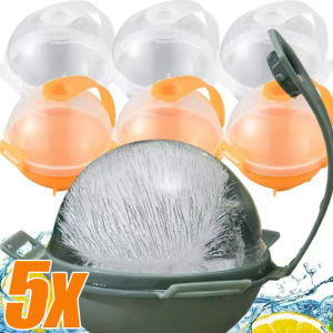 🔥ร้อน🔥5ชิ้นใหม่6เซนติเมตรแม่พิมพ์ก้อนน้ำแข็งทรงลูกบอลกลมเครื่องทำไอศครีมแบบทำมือแม่พิมพ์น้ำแข็งพลาสติกน้ำแข็งวิสกี้สำหรับอุปกรณ์แกดเจ็ตสำหรับใช้ในครัวเครื่องมือบาร์และวิสกี้