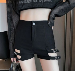 Women Shoes Summer New Large Size Korean Version Design Sense High Waist Strap Thin Wide Leg Shorts Women Casual Pants