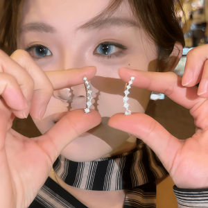Pianist | Earrings Water Drill Row Design S925 Silver