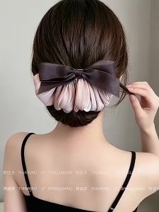 Elegant Bow Pearl Clip Hair Clamp