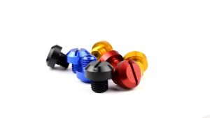1Pair Motorcycle M10x1.25 Rearview Mirror Thread Hole Plugs Bolts Covers Caps Rearview Mirror Holder Anodize Surface Finish Universal Motorcycle Mirror Hole Plug 10mm Screw CNC M10*1.25 Bolts Rearview Mirror Thread Adapter Cover Caps Clockwise Screw