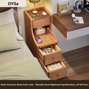 OYIla | Narrow Portable Nightstand 30cm Width