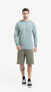 KWITAN Kaos Basic Stripe Salur MINERAL GREEN
