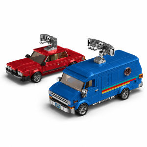 Bộ Đồ Chơi Lắp Ráp MOC Xe Hơi Bí Ẩn 2 Trong 1 Phong Cách Retro Thập Niên 80 - Xe Van Kỳ Lạ & Xe Đua - Đồ Chơi Xếp Hình Dành Cho Người Hâm Mộ 1060 Mảnh