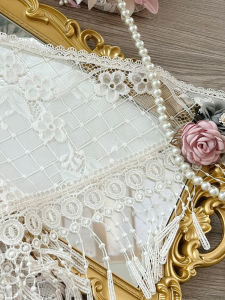 Handmade Large Shawl Scarf Chinese Style Lace Spring Autumn Hanfu Accessory Ancient Triangle Pure Handmade Trim Edge