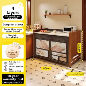 MEISD | Granite & Steel Kitchen Storage Rack Shelving Unit