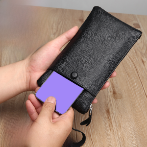 Cowhide Wallet Mens Long Type Leather Multifunctional Wallet Men Clutch Bag First Layer Cowhide Zipper Wallet Phone Bag