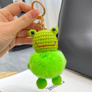 Real Rex Rabbit Plush Frog Small Yellow Duck Coati Car Keychain Pendant Cartoon Doll Schoolbag Bag Ornaments Women
