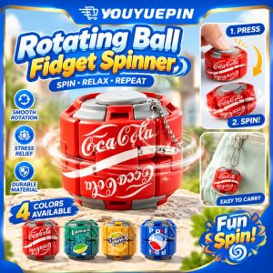 Youyuepin Mini lon Sô đa hình dạng gyroball thần tài đồ chơi kích thước bỏ túi di động công cụ giảm căng thẳng xoay trượt câu đố với Keychain cho trang trí bàn văn phòng
