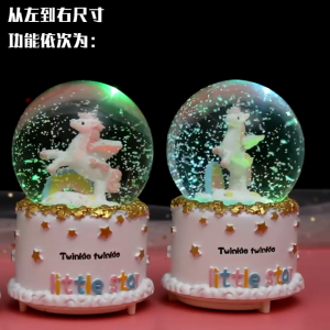 [Local Seller] Automatic Snow Globe Music Box Decoration Girls Kids Granddaughters Birthday Gift Elsa Unicorn Castle Cat Astronaut