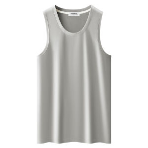 MiiOW | เสื้อกั๊กผ้าโมดอลบางสำหรับผู้ชาย Catman ฤดูร้อน ผ้าไหมน้ำแข็ง ไร้รอยตะเข็บ เสื้อคลุมกีฬา ชั้นใน เสื้อคอตตอน ผ้าไนลอน ยางยืด