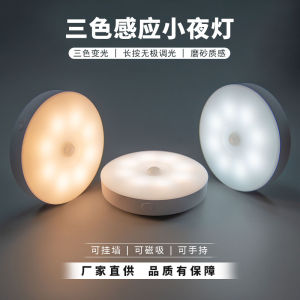 New 2025 Automatic Night Light Human Body Induction Lamp Intelligent Voice Control Charging Small Night Lamp for Hallway Corridor