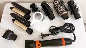 Jualan hebat [ Penghantaran dari China ]2025 Sikat Udara Panas Berkelajuan Tinggi Berbilang Fungsi Baharu 5-dalam-1 Pengering Rambut Automatik Pelurus Ionik Dwi Guna Pelurus dan Sikat Lencong JK