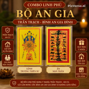 Bộ Linh Phù An Gia - Trấn Trạch Hộ Thân Cầu Bình An Cho Nhà Mới