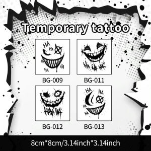 Horror Laughing Face Waterproof Temporary Tattoo Stickers Long-lasting Waterproof for One to Two Weeks Finger Plam.