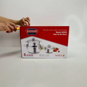 Bộ nồi inox 3 đáy SUNHOUSE SH335