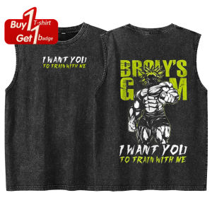 Dragon Ball Broly Tank Tops Man Sleeveless Shirt Summer Anime Gym Clothing Vintage Washed Oversized Harajuku Vest Y2k Clothes