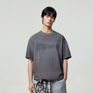 Jack Jones | Cotton Short Sleeve T-shirt Leisure Letter Print Ribbed Crew Neck Loose