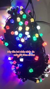Dây đèn led nháy kiểu lục giác dài 50m nhiều màu vàng ấm trang trí ngoài trời (chiều dài thực tế từ 35 - 40m)