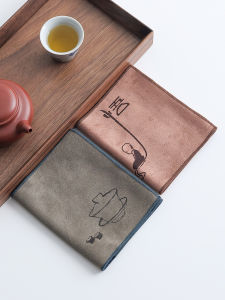 Thickened Double-Sided Tea Towel High-End Tea Cloth Water Absorbent Tea Set Towel Tea Table Tea Desk Cloth Wipe Pad Zen Tea Table Accessories