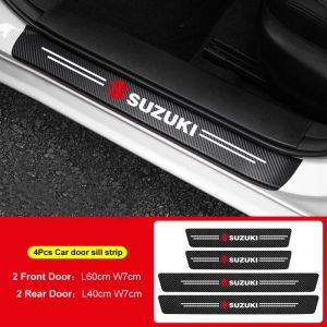 4pcs Sticker Pelindung Sill Plate/Sticker Pelindung Pijakan Lantai Pintu Mobil