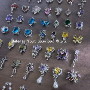 Color Zircon Nail Pendant Butterfly Love Alloy Jewelry Soaked Nail gel Decorative Nail Art Decorative Accessories