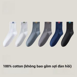 Tất MiiOW nam làm bằng vải cotton dài đến bắp chân chống mùi thấm mồ hôi