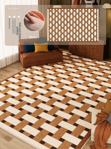 QISHUO | Retro Brown Easy Clean Indoor Area Rug