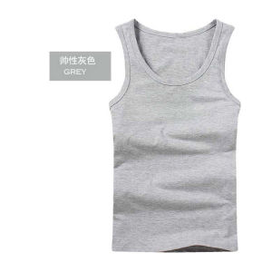 New Mens Cotton Slim Vest Sports Summer New Youth Stretch Undershirt Breathable Gold 3