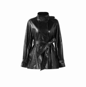 XMO | Áo Khoác Trench Cao Cấp Da Vintage Hoàn Thiện Sáp Dài Trung Bình Cổ Đứng