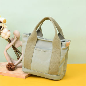 Multi-compartment Canvas Handbag