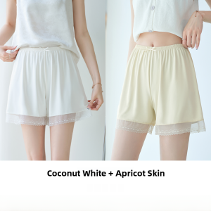 MiiOW | Catwoman Mesh Safety Pants Womens Summer Thin Seamless Home Short Shorts Lace Trim Invisible Elastic Waist Polyester Spandex