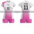 Setelan Kaos Jersey Voli Futsal Bola Cewek Perempuan Wanita Full Printing Motif 11 Pink Putih. 