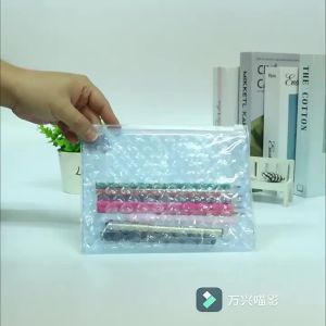 Bao Bì Thư Bong Bóng Hình Trái Tim Màu Hồng Xanh Có Khóa Kéo Chất Liệu Nhựa Dùng Cho Đóng Gói Chuyển Phát Nhanh Bán Buôn Hộp Quà & Túi Quà