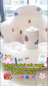 Momosee Sofa Bayi Tiup PVC: Kursi Sofa Belajar Duduk & Kursi Makan Bayi Karakter Lucu