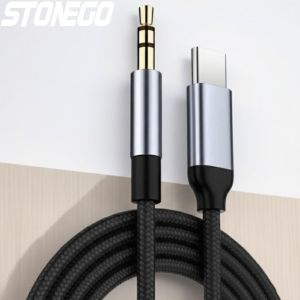 Nylon Braided USB C to 3.5mm Audio Cable Car AUX Adapter Headphone Extension Cable for Music Enjoyment