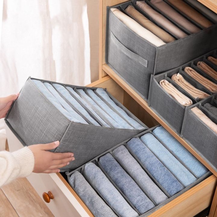 Hộp vải đựng quần áo chia ngăn, khay đựng đồ lót, tất vớ, gấp gọn tiện ...