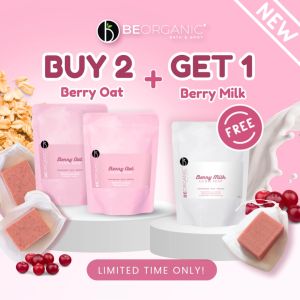 Be Organic Berry Oat Glow Soap 60g x 2 Brightens & Lightens Skin Soothes & Calms