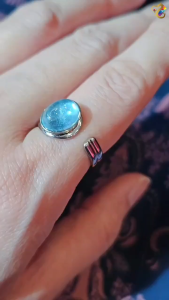 Aquamarine Titanium Adjustable Ring