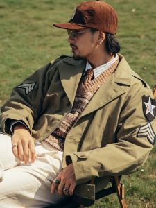 American Retro Spring & Fall Cargo Jacket Coat Mens M41 World War II US Army Field Motorcycle Clothing Loose Battlefield Trench Coat