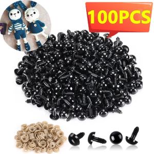 100PCS 5-20mm Black Plastic Safety Eyes For Toys Amigurumi Diy Kit Crafts TeddyBear Toy Eye For Doll Decoration Accessories