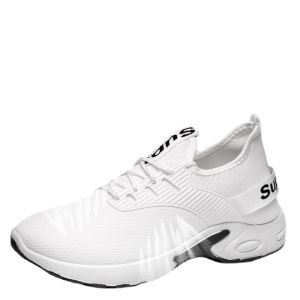 Mens Summer Breathable Thin Mesh Sports Casual Shoes Teenagers Slip-On Hollow out Net Shoes Trendy White Board Shoes