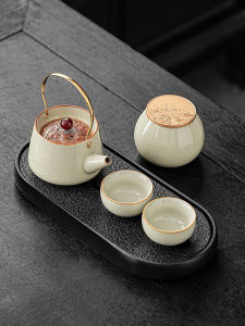 XIANGYE | Simplified Single Person Tea Set with Tray Pot and Two Cups