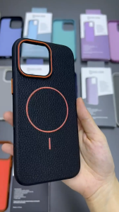 Tri-Town Litchi Patterned Phone Case For IPhone 17 16 15 14 13 12 11 Pro Max Casing Shockproof Anti-Fall Cover