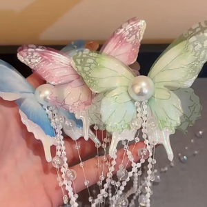 Aksesoris Jepit Rambut Butterfly Kupu Tassel Wanita Korea