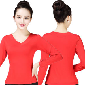 Áo Tập Yoga Tay Dài Cổ Chữ V Mới Cho Nữ Trung Niên Mặc Khi Tập Luyện Thể Dục Và Khi Nhảy Múa Ngoài Trời